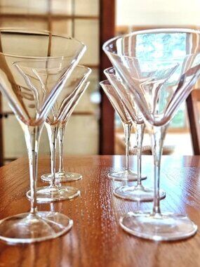 Set of 6 Luigi Bormioli Martini Glasses Signed